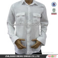 men's white linen shirt with two chest pockets